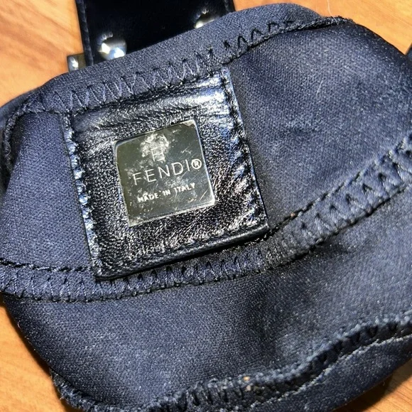 Authentic Fendi Mamma Baguette Shoulder Bag Black Mini Croissant - Picture 11 of 16